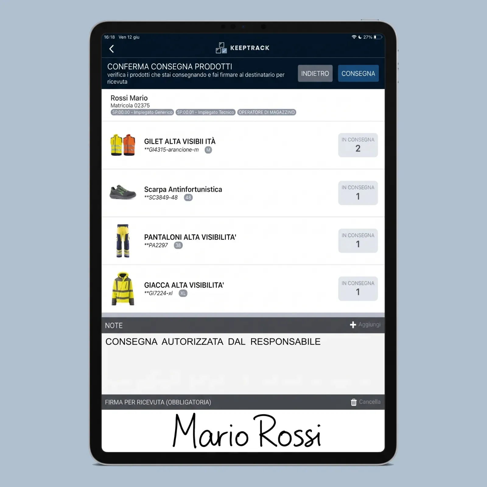 Consegna manuale e certificata