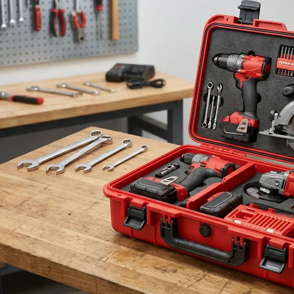 Operatore che preleva un utensile industriale da un locker automatico